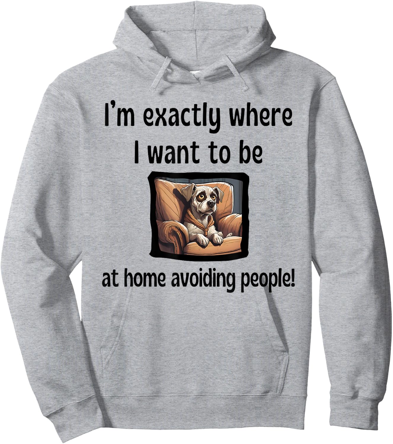 Holidays I’m Exactly Where I Want Be At Home Avoiding People Hoodie - Hoodie | Ash