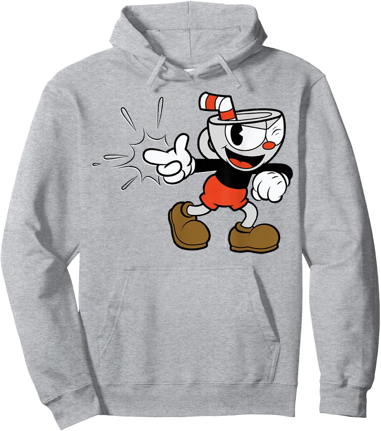 Cuphead Classic Wink with A Snap Hoodie - Hoodie | Ash