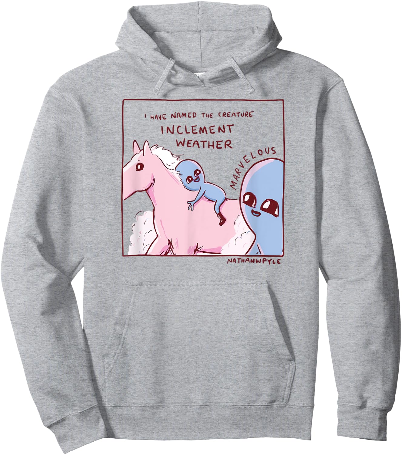 Threadless Nathan W. Pyle Strange Planet Marvelous Graphic Hoodie - Hoodie | Ash