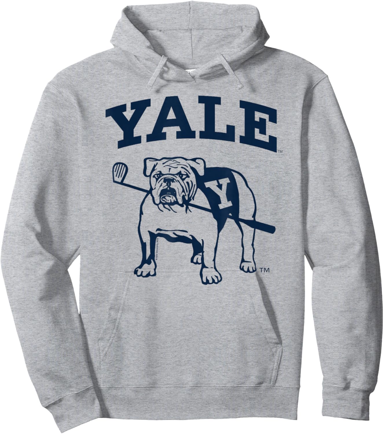 Yale University Line Art Bulldog Handsome Dan Playing Golf Hoodie - Hoodie | Ash