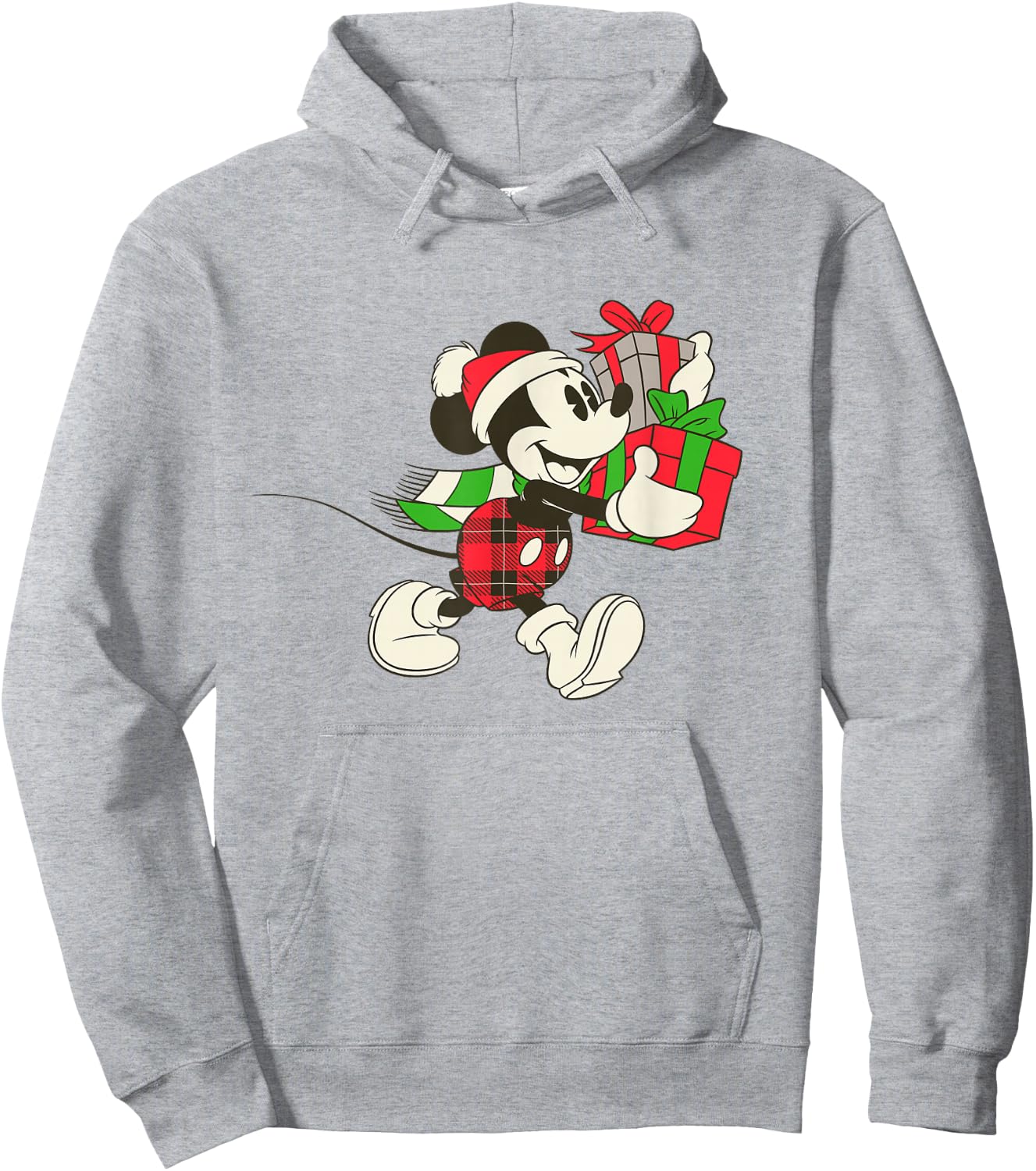 Disney Vintage Mickey Mouse Santa Hat Holiday Gifts Hoodie - Hoodie | Ash