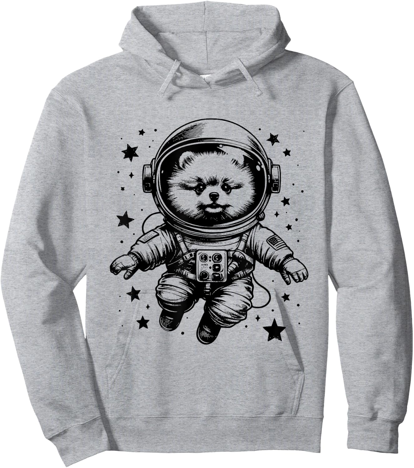 Dog Dad Mom Space - Astronaut Pomeranian Men Women Hoodie - Hoodie | Ash