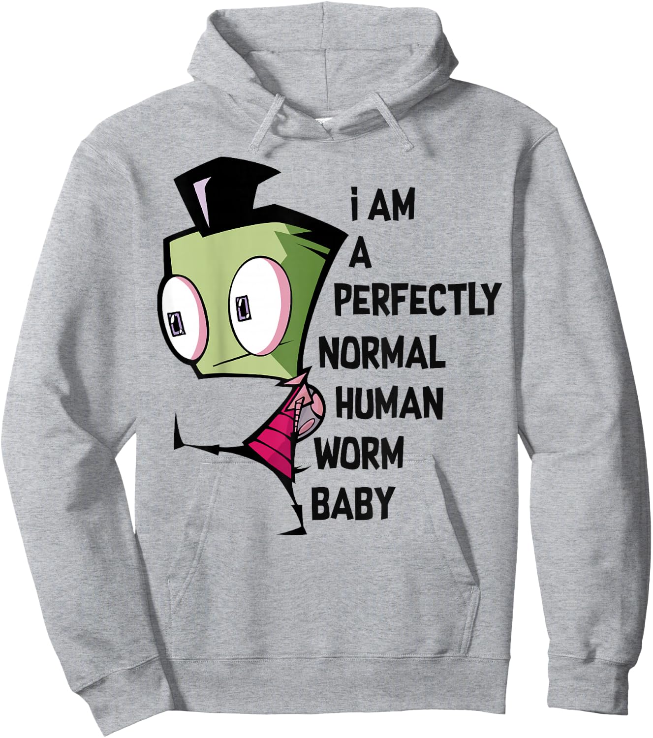 Invader Zim I Am Perfectly Normal Human Worm Baby Portrait Small Hoodie - Hoodie | Ash