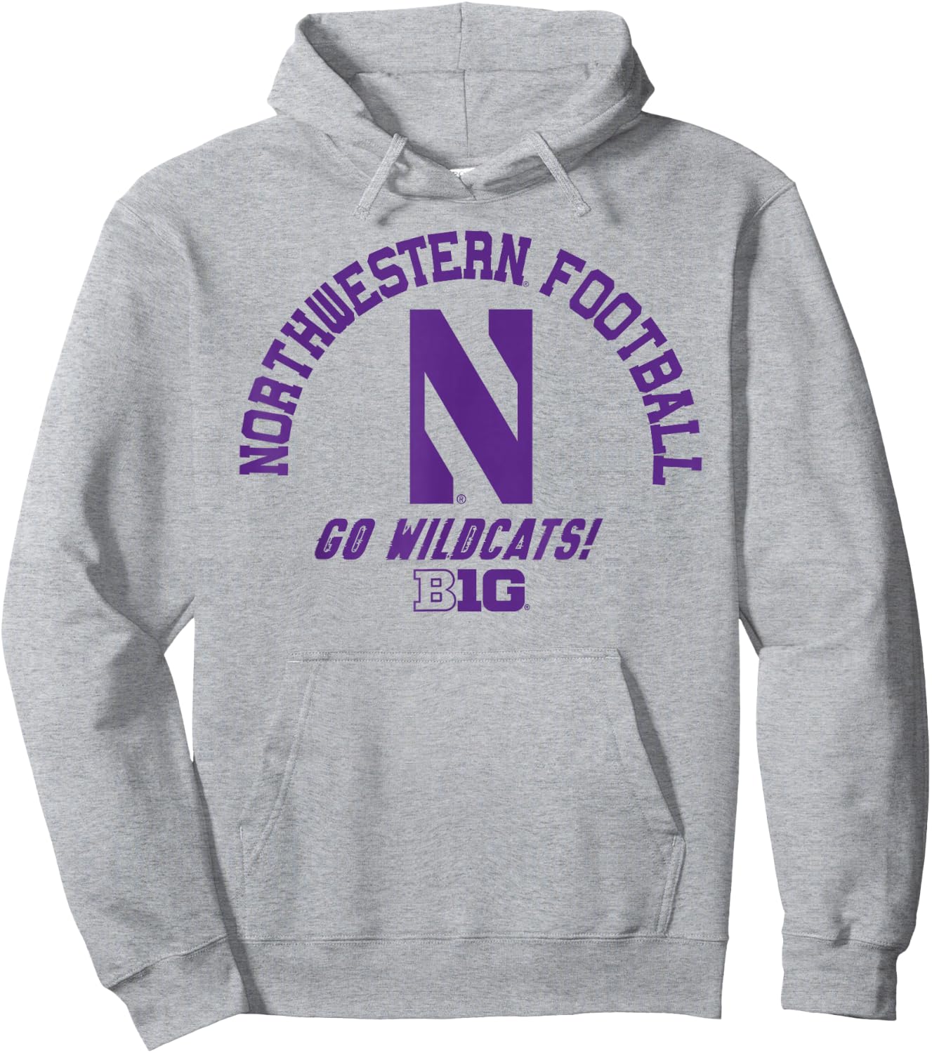 Northwestern Wildcats Big 10 Football Officially Licensed Hoodie - Hoodie | Ash