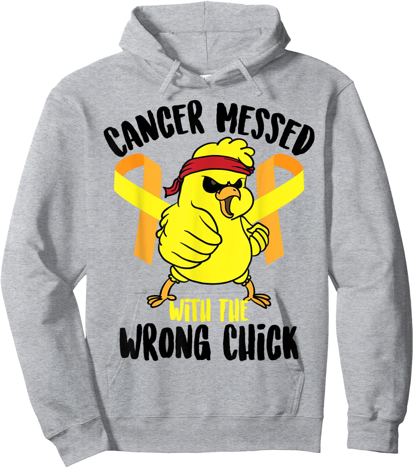 Cancer Messed With The Wrong Chick Survivor Shirt Funny Gift Hoodie - Hoodie | Ash