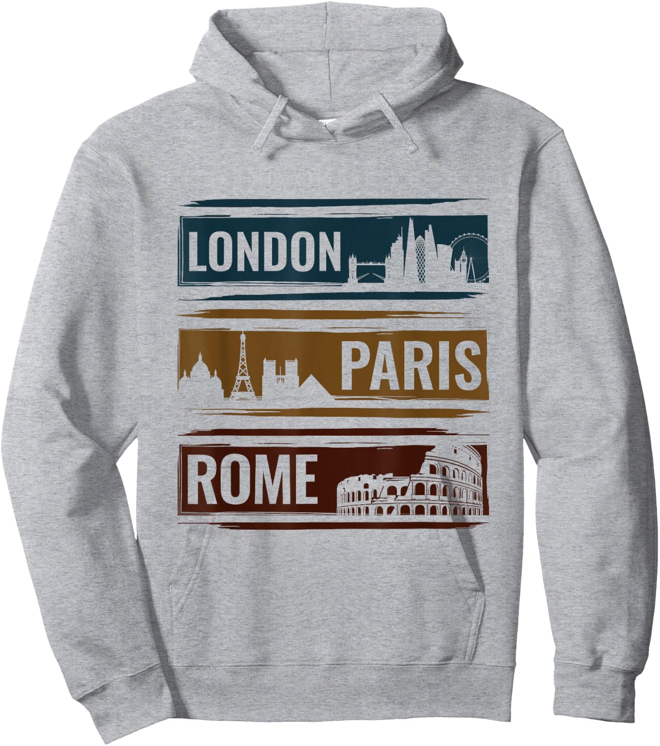London Paris Rome - Travel World Traveler Hoodie - Hoodie | Ash