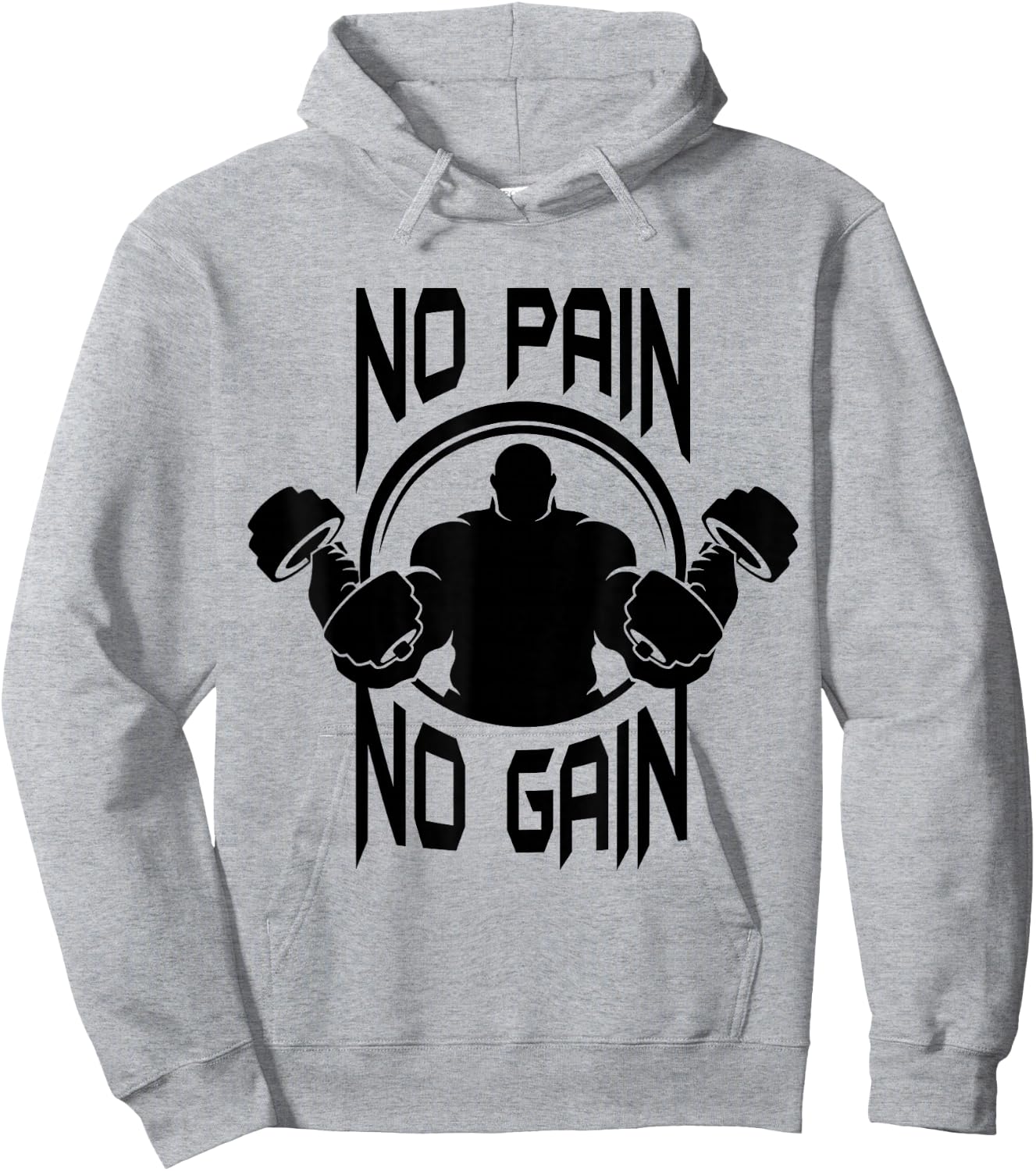 C386 NO PAIN NO GAIN Gym T Shirt Workout Fitness Motivation Hoodie - Hoodie | Ash
