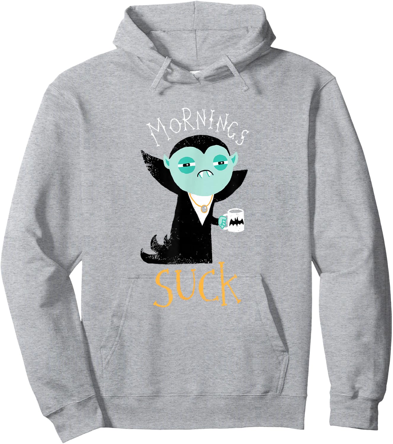 Mornings Suck - Cute Vampire DM Hoodie - Hoodie | Ash