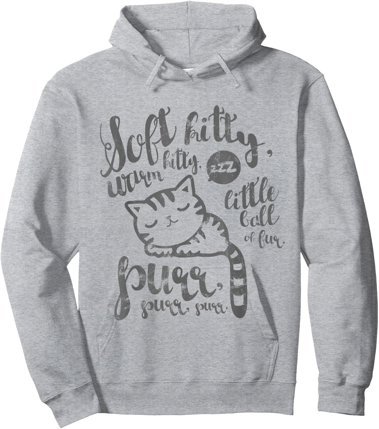 Cute Soft Kitty Warm Kitty Happy Kitty Sleepy Kitty Hoodie - Hoodie | Ash