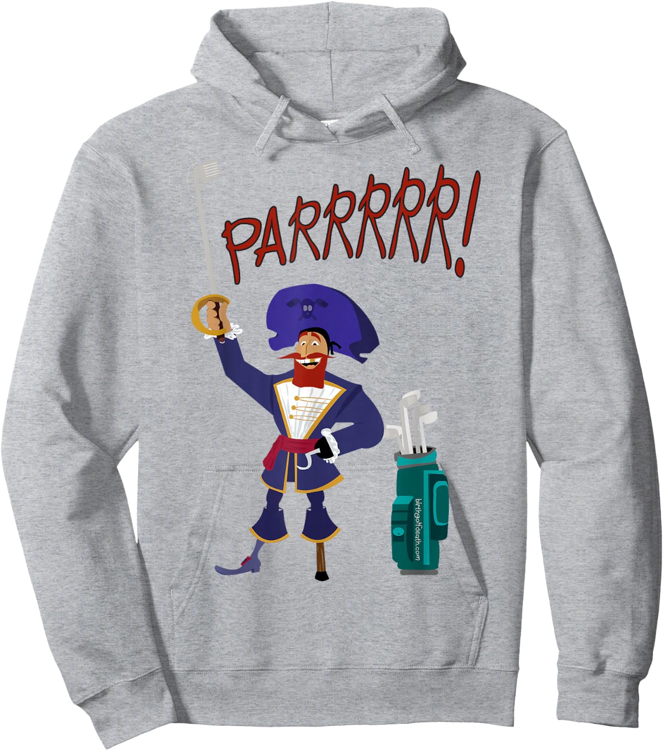 Golfing Pirate Design – Funny Golf Apparel for Golf Lovers Hoodie - Hoodie | Ash