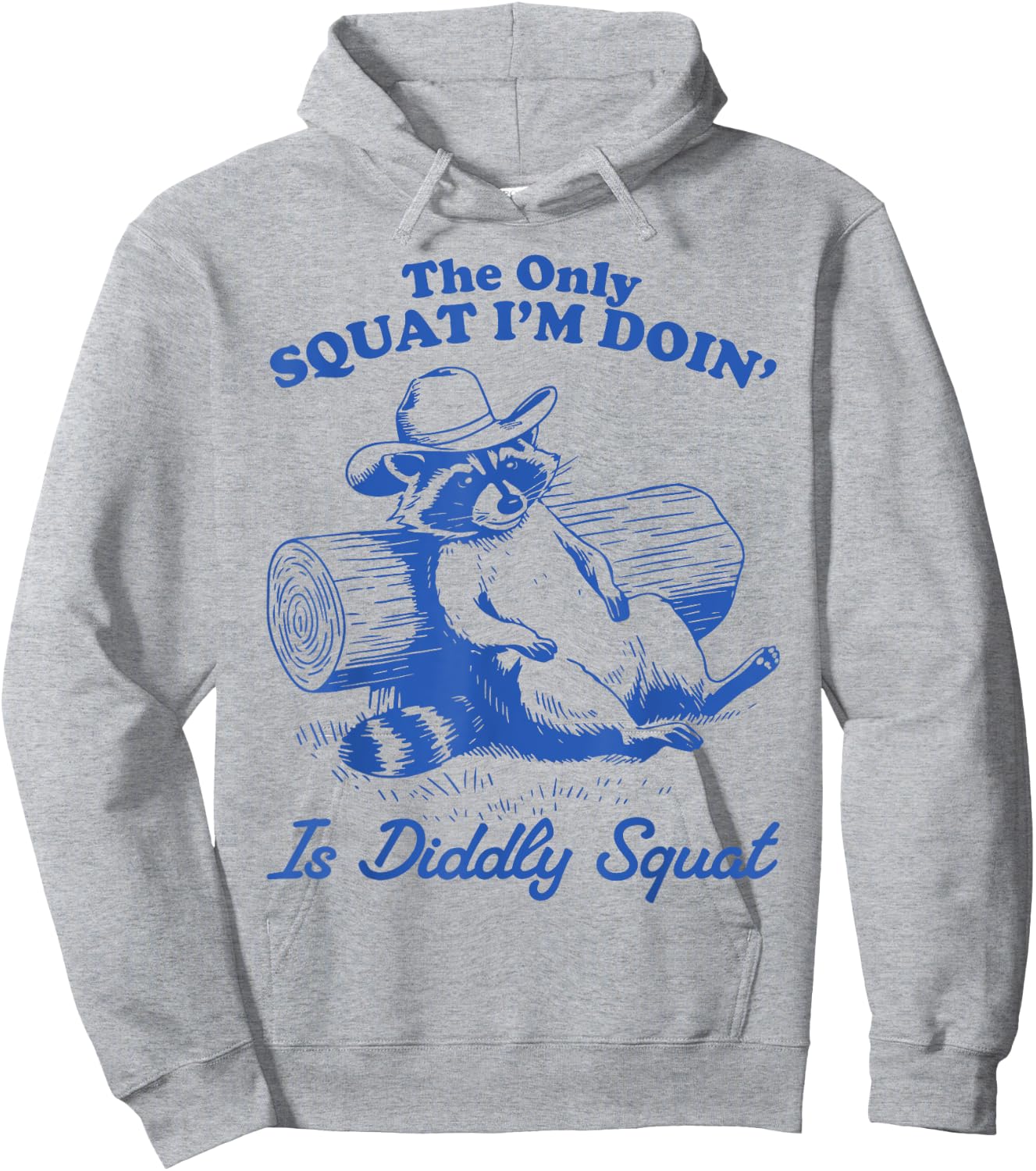 The Only Squat I'm Doing Is Diddly Squat Raccoon Possum Hoodie - Hoodie | Ash