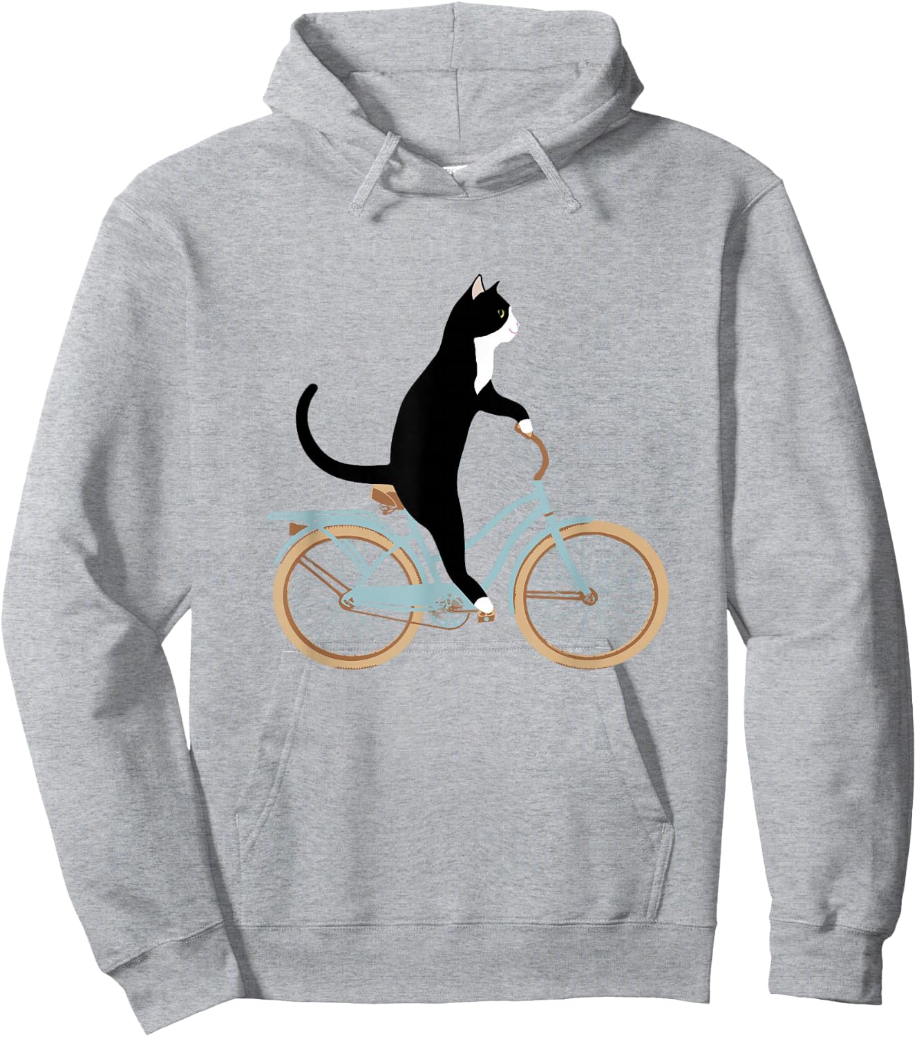 Cat on a bike funny Hoodie - Hoodie | Ash