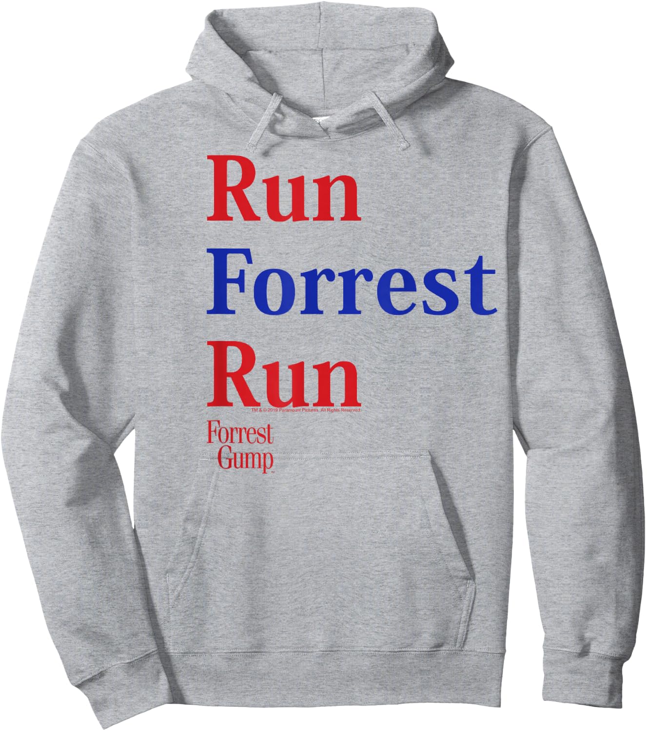 Forrest Gump Run Forrest Run Red and Blue Title Logo Hoodie - Hoodie | Ash