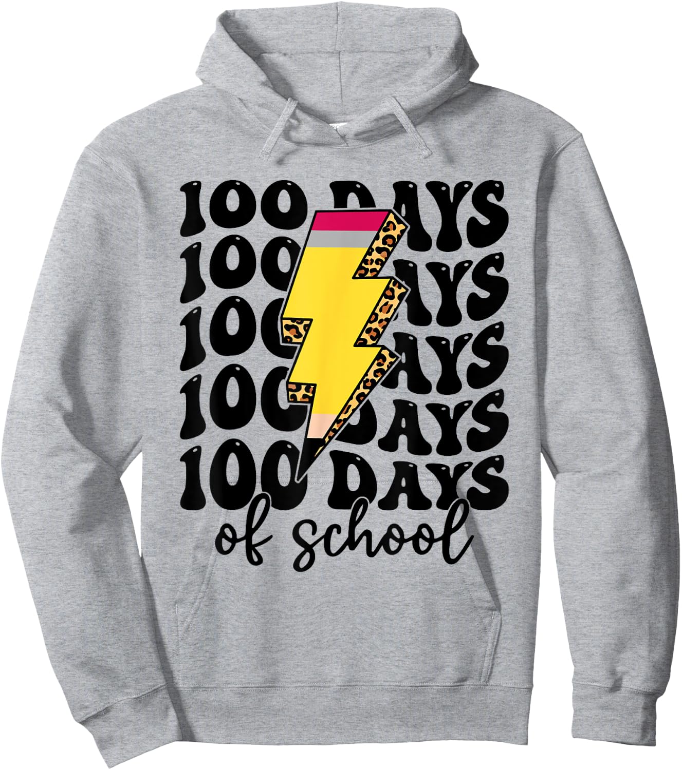 100 Days of School Back to School Student Teacher Leopard Hoodie - Hoodie | Ash