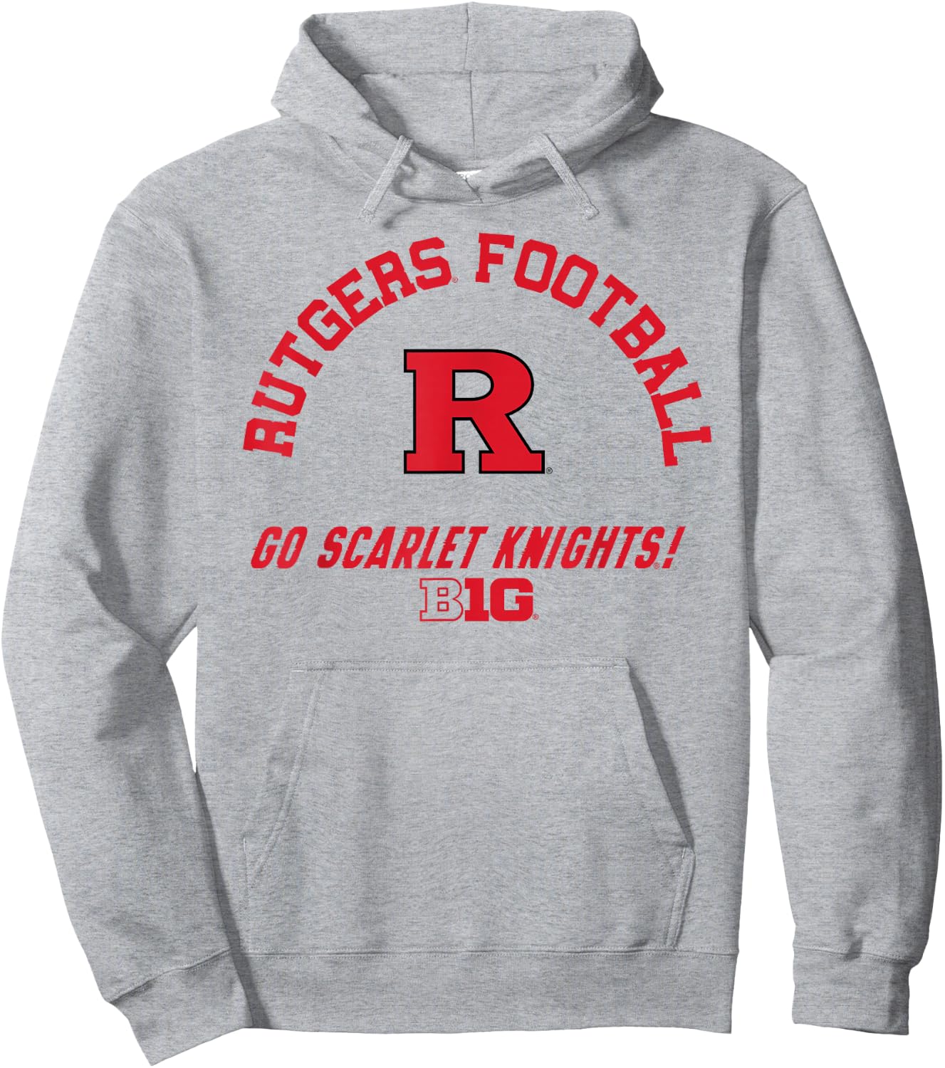 Rutgers Scarlet Knights Big 10 Football Officially Licensed Hoodie - Hoodie | Ash