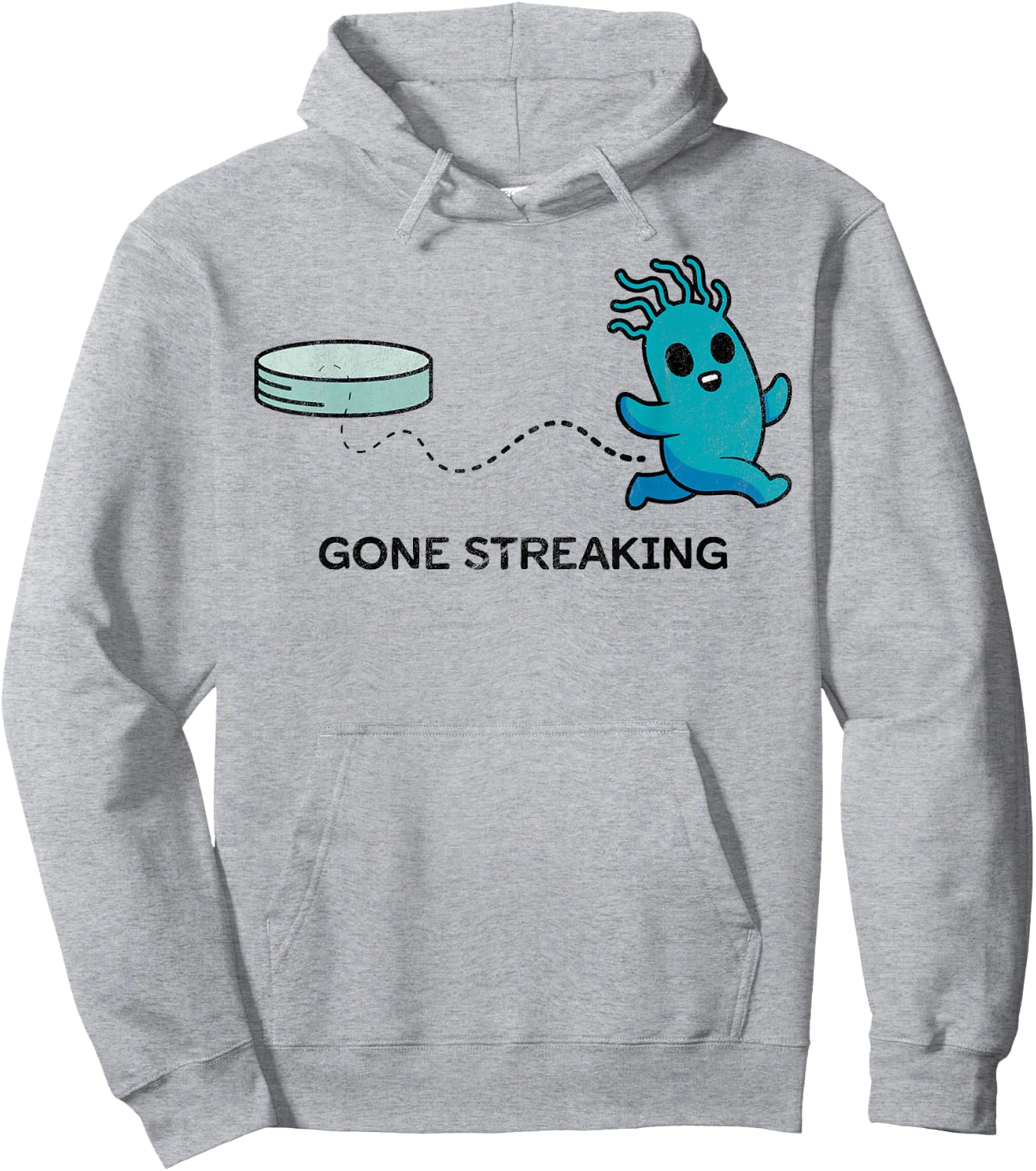 Funny Science Cute Microbiology Bacteria Apparel Adult Blue Short Sleeve Classic Fit Small Hoodie - Hoodie | Ash