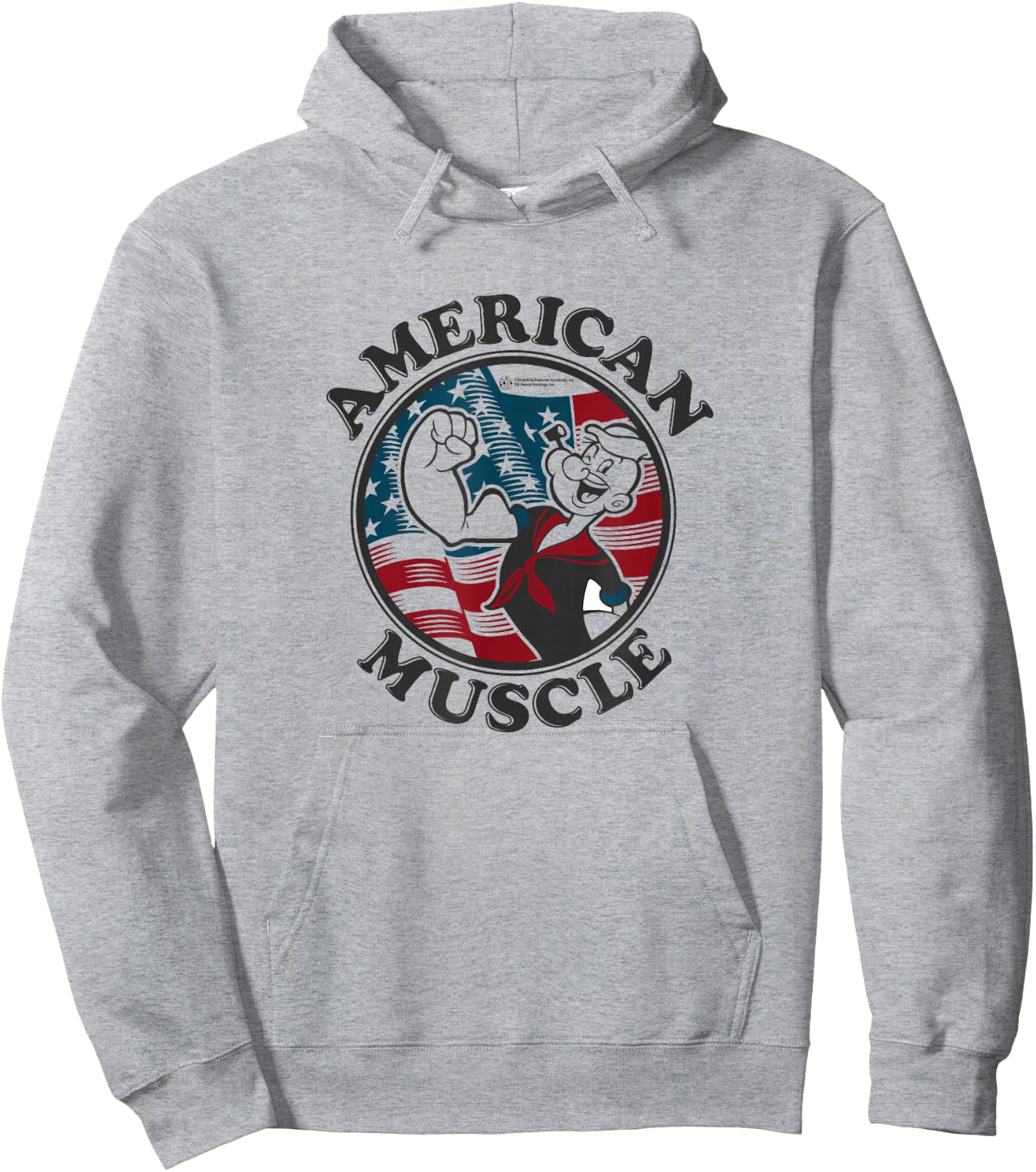 Popeye American Muscle #36898 Hoodie - Hoodie | Ash