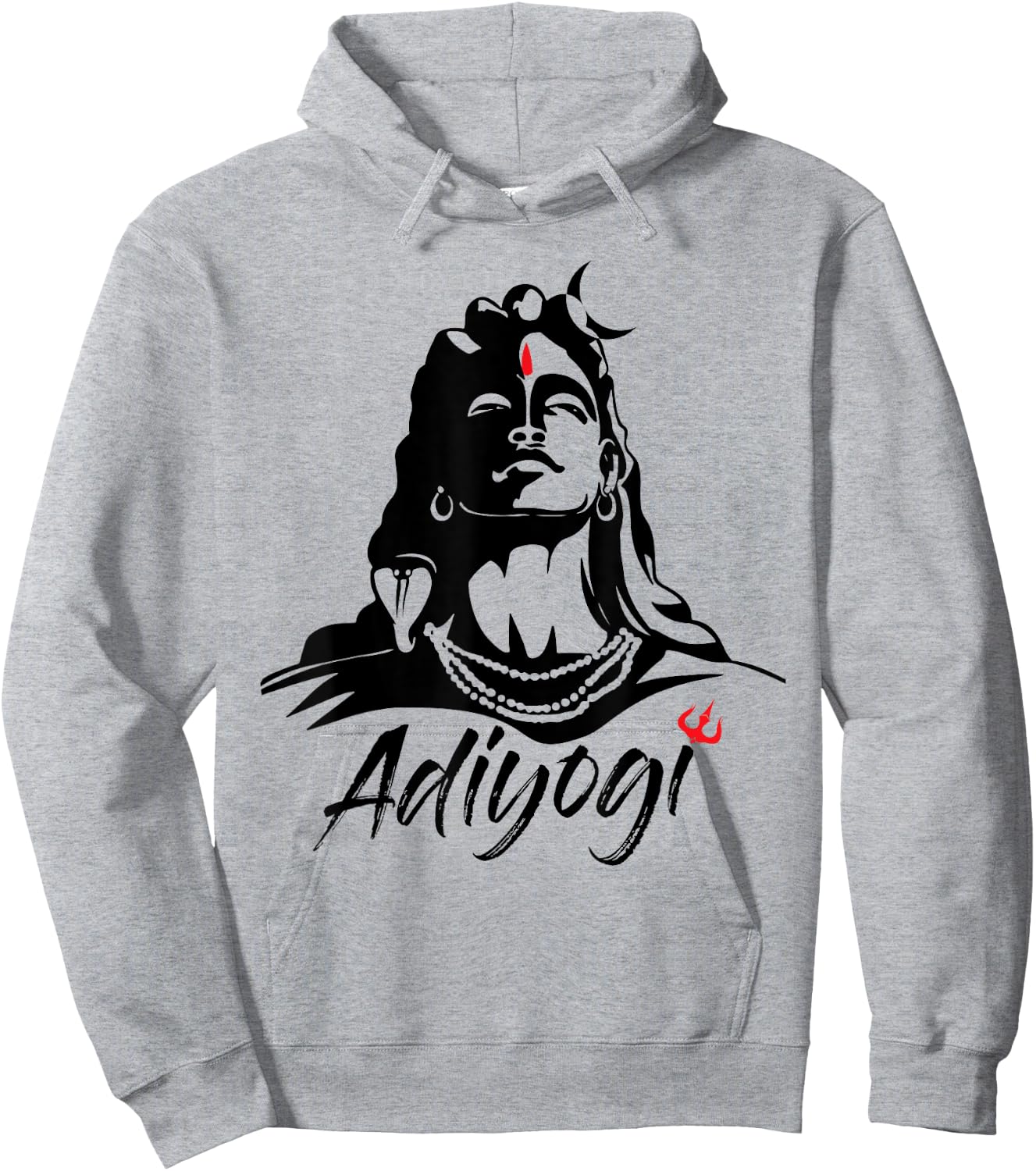 Adiyogi or Adhi Yogi Shiva Mahadev Aum Hindu Maha Shivratri Hoodie - Hoodie | Ash