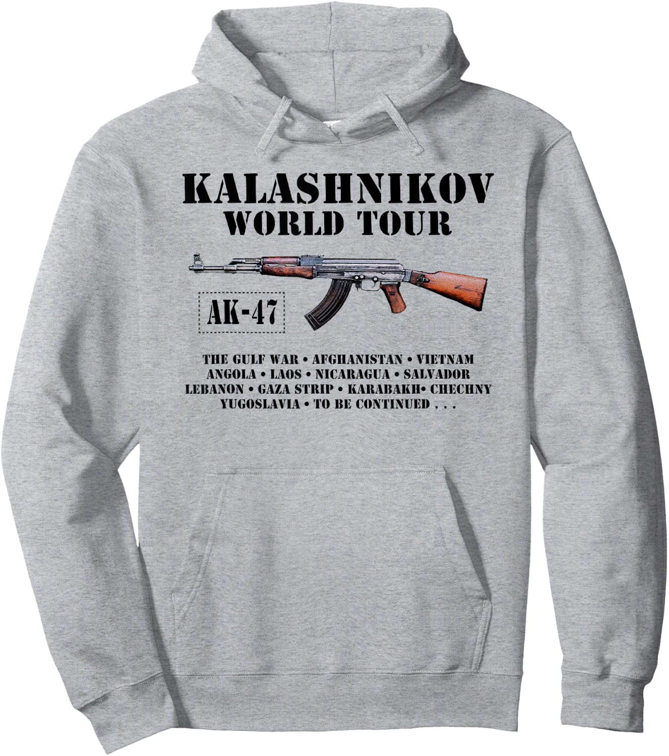 AK-47 Kalashnikov World Tour T Shirt Hoodie - Hoodie | Ash