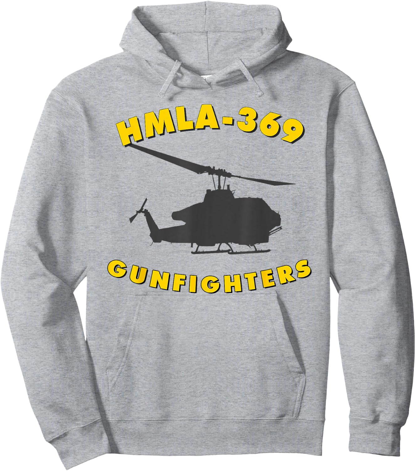 HMLA-369 Gunfighters Helicopter Attack Squadron AH-1W Hoodie - Hoodie | Ash