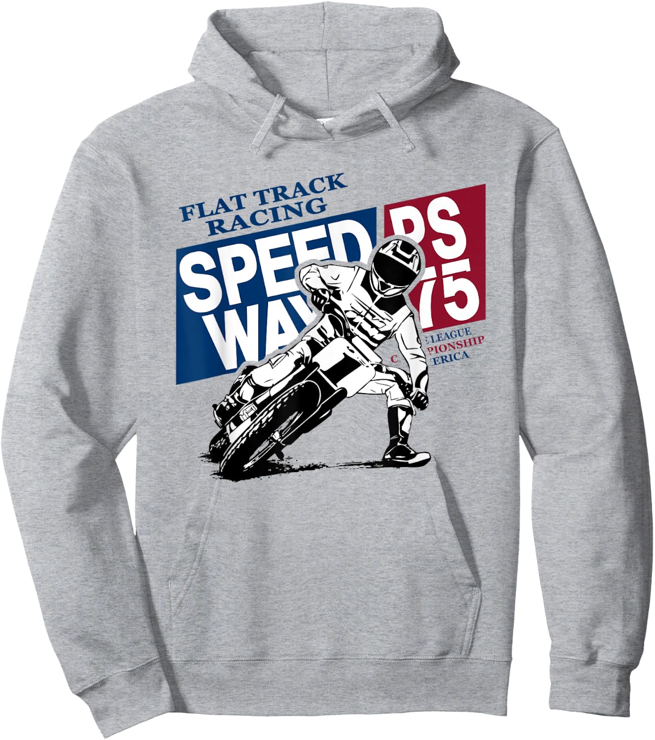 American Flat Track Racer Motorcycle Speedway Hoodie - Hoodie | Ash