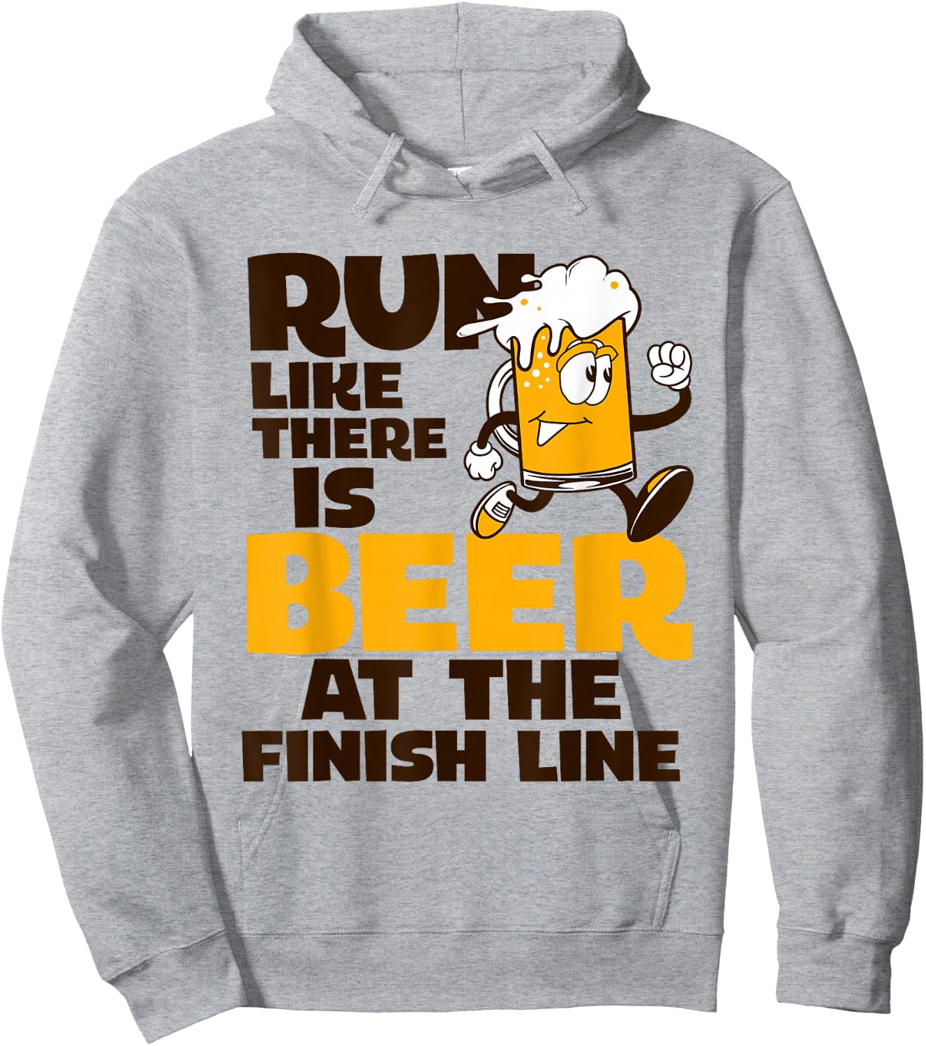Run Like There Is Beer At The Finish Funny Running Hoodie - Hoodie | Ash