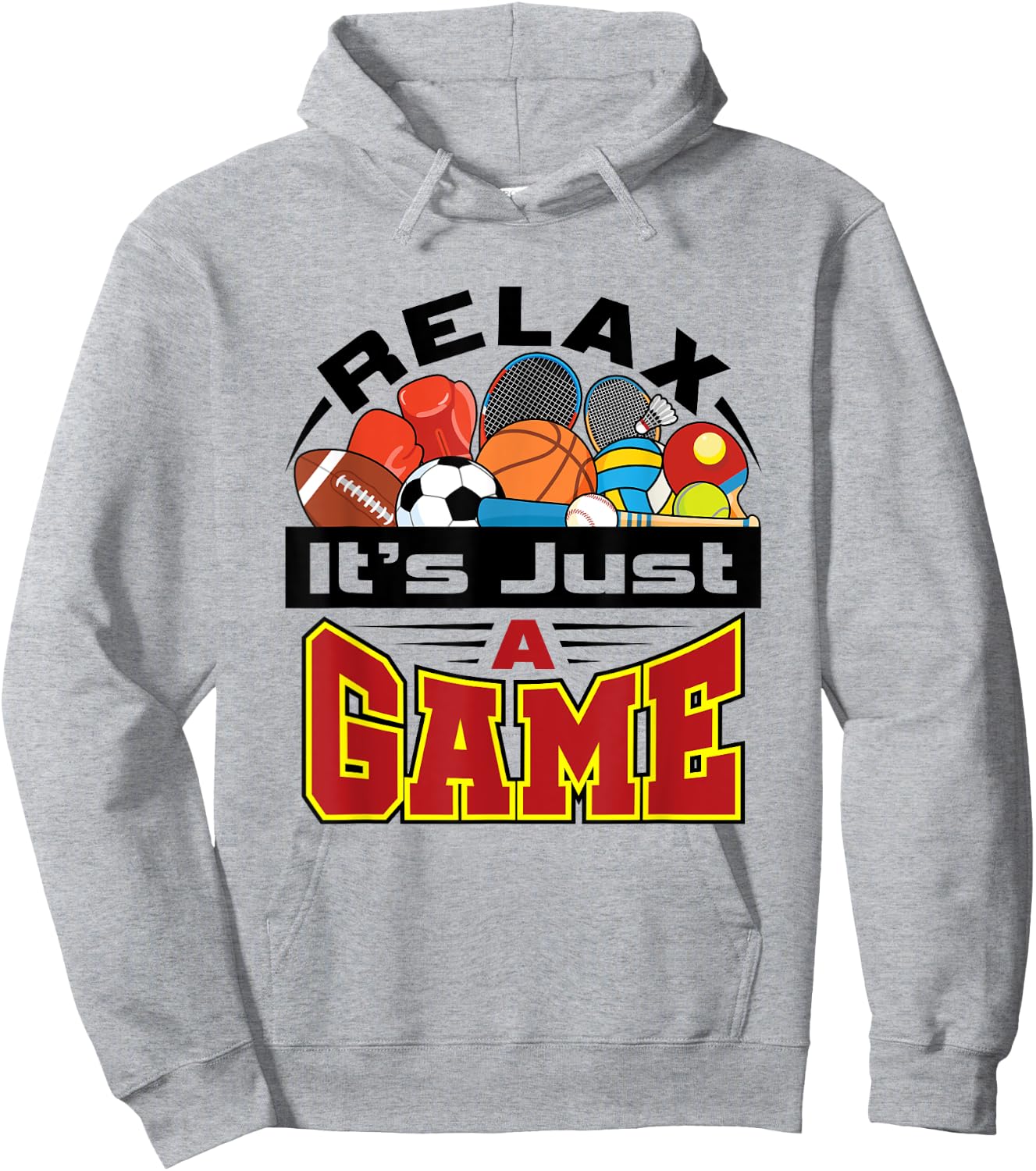 Relax It's Just A Game Funny PE Teacher Gym Coach Hoodie - Hoodie | Ash