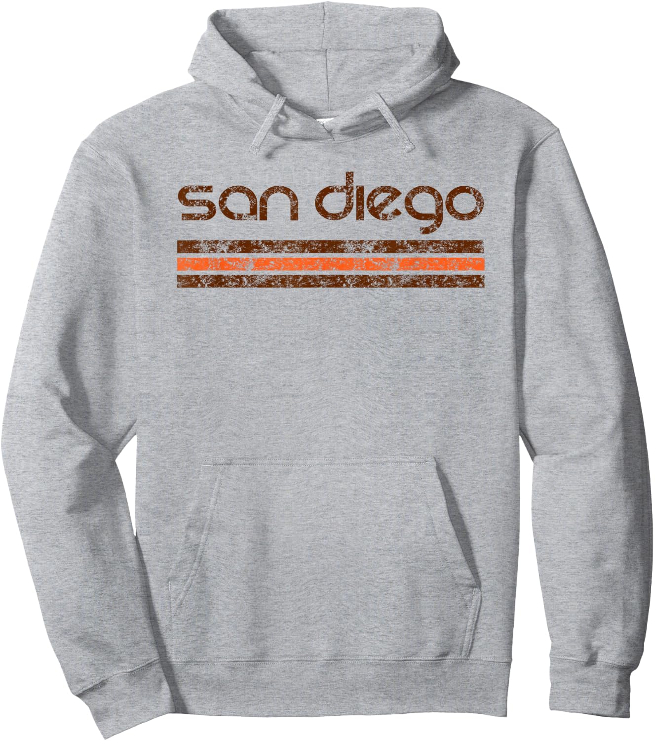 San Diego California Retro Vintage Weathered Hoodie - Hoodie | Ash