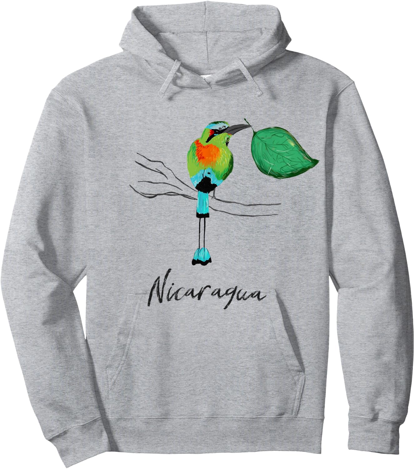 Nicaragua Guardabarranco Colorful national bird shirt Hoodie - Hoodie | Ash
