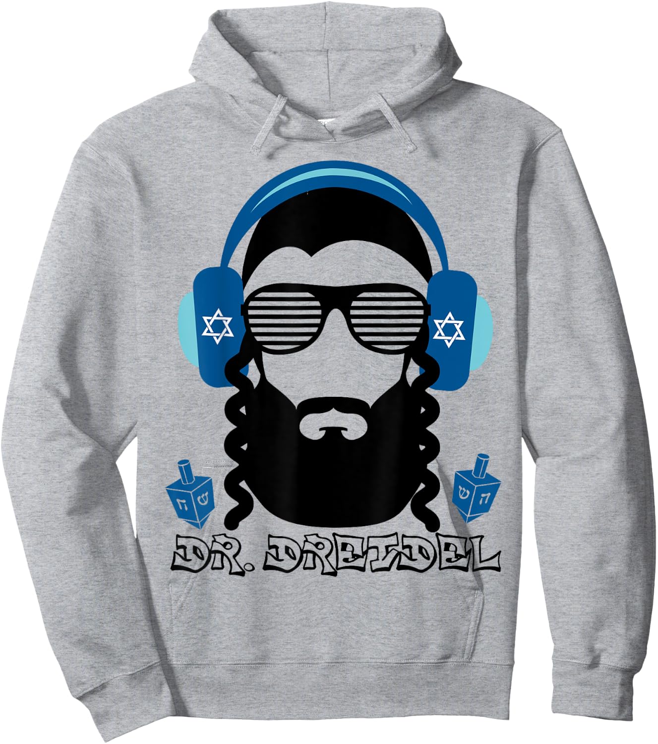 Funny Hanukkah Rapper DJ Gift Chanukah Dr. Dreidel Hoodie - Hoodie | Ash