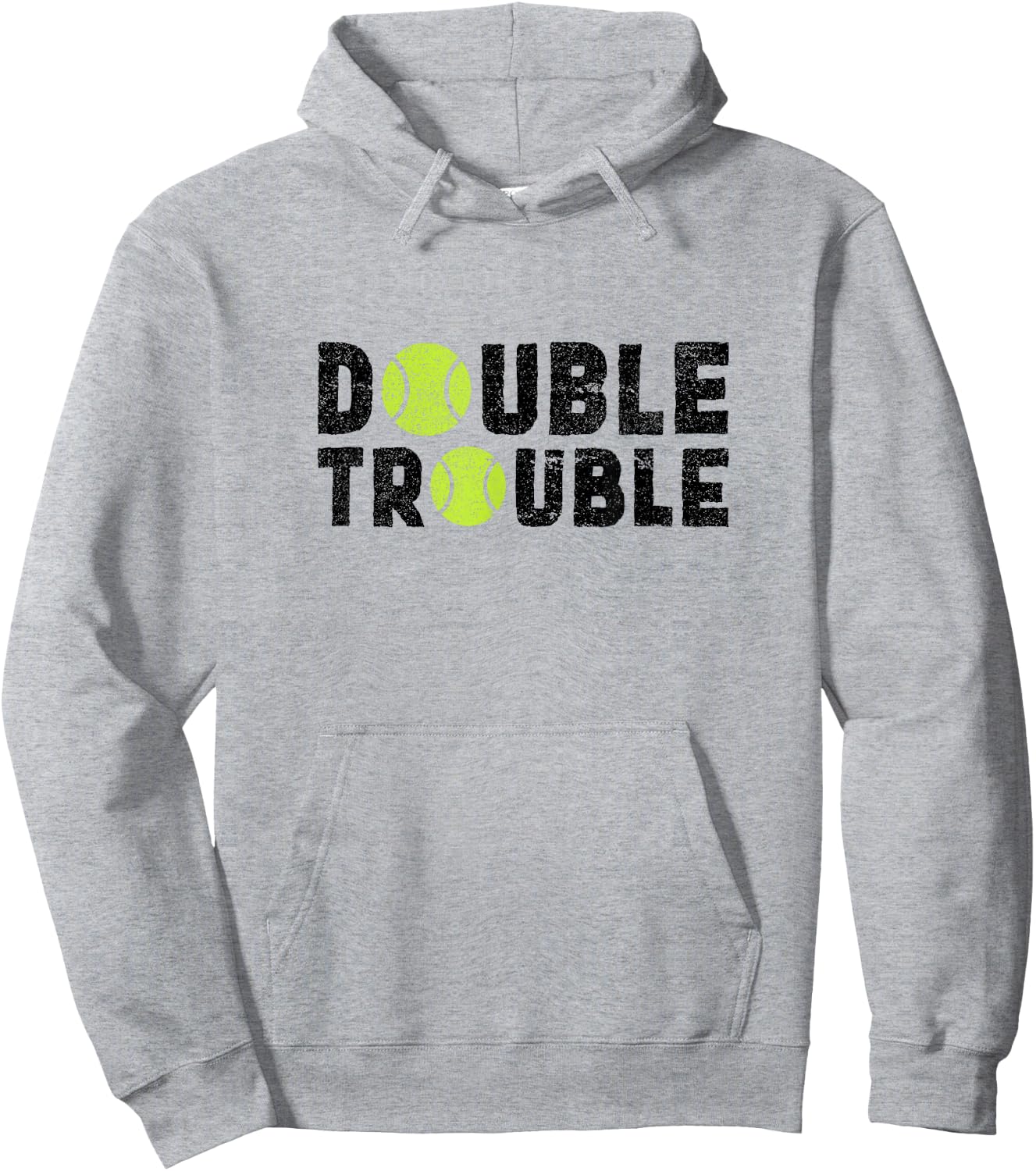 Double Trouble - Doubles Players - Funny Tennis Shirt Hoodie - Hoodie | Ash