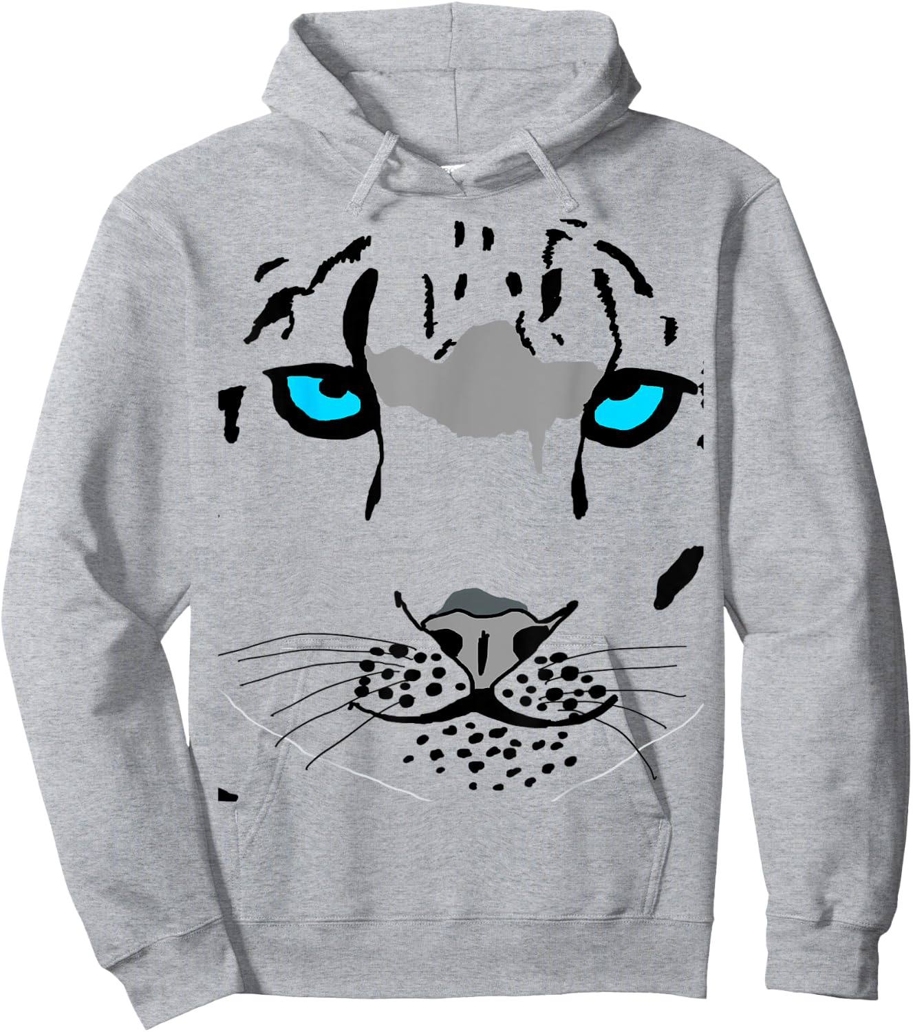 Snow Leopard Costume Big Wild Cat Tiger Halloween Wildcat Men Women Kids Hoodie - Hoodie | Ash