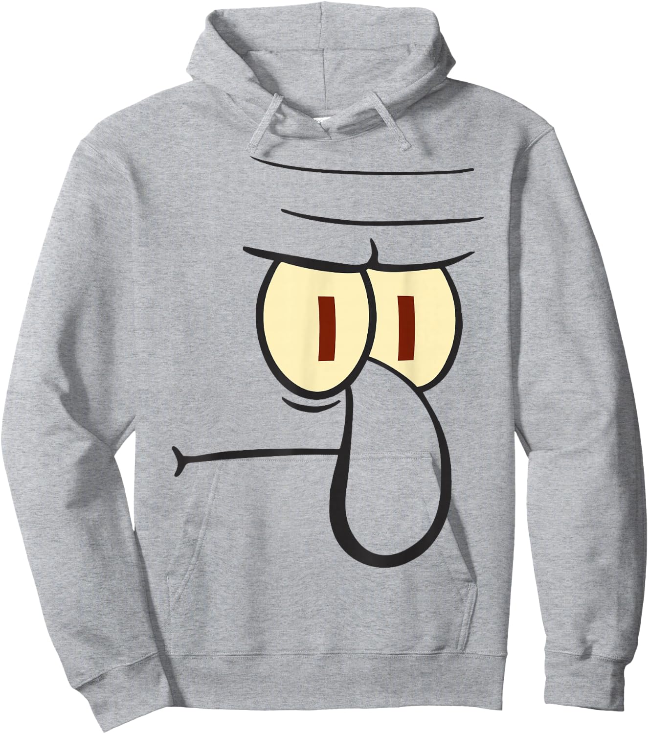 Spongebob Squarepants Squidward Big Face Hoodie - Hoodie | Ash