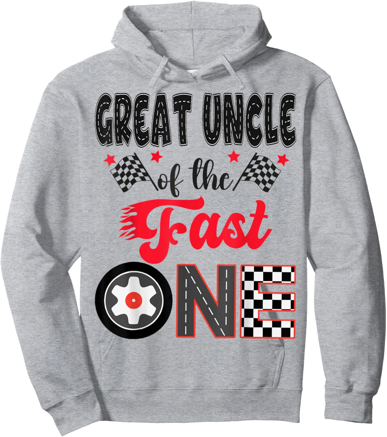 Great Uncle Of The Fast One Car Racing Dad 1St Birthday Boy Hoodie - Hoodie | Ash