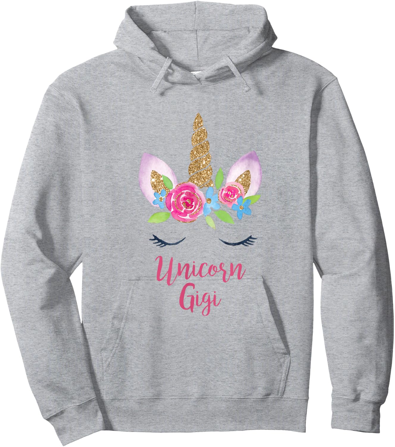 Gigi Unicorn Mama Costume Grandma Cutest Birthday Princess Hoodie - Hoodie | Ash