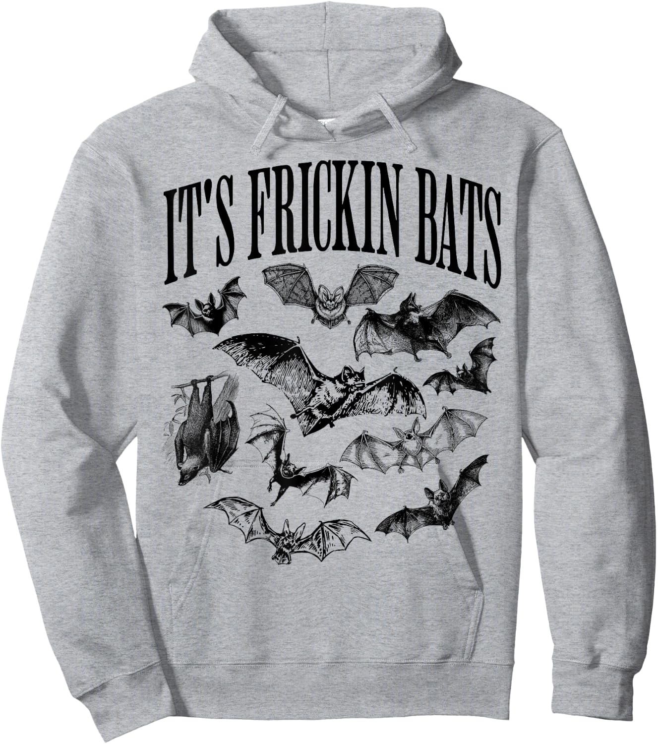 Vintage It's Frickin Bats, Funny and Spooky Halloween Bats Hoodie - Hoodie | Ash