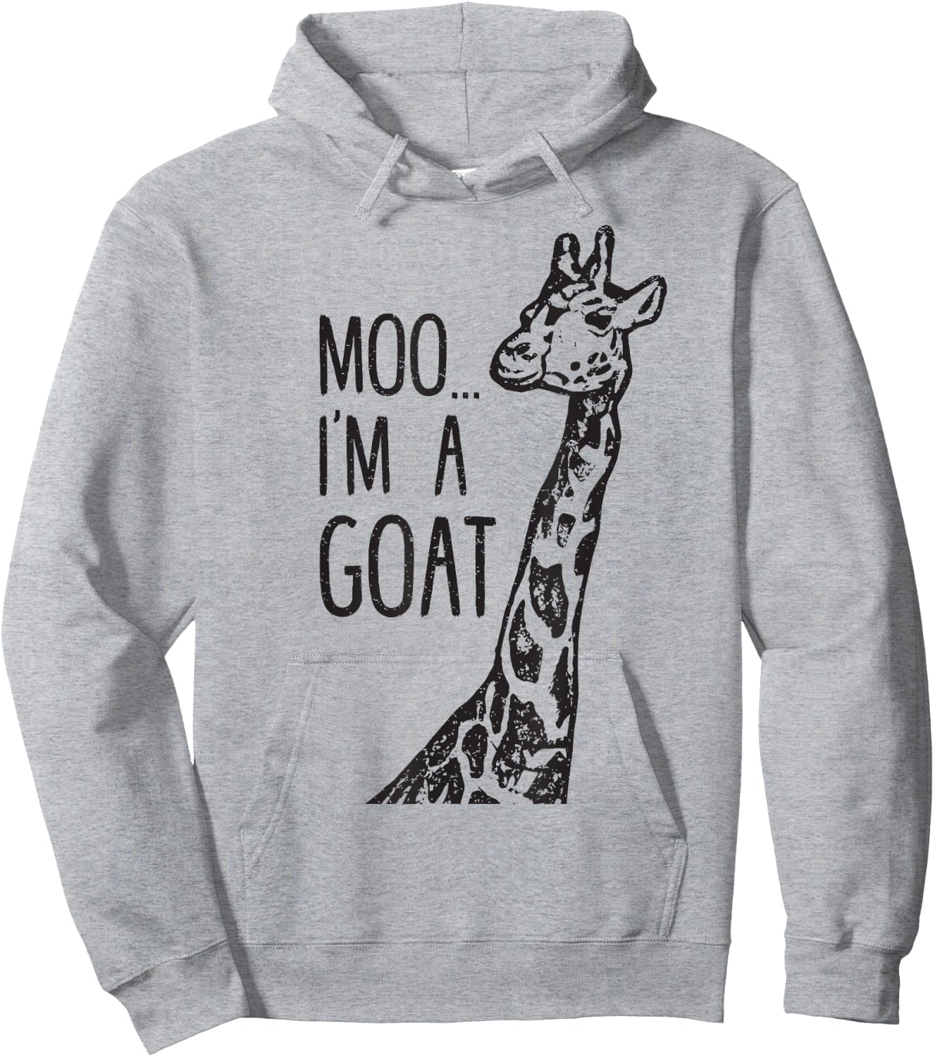 Funny design Giraffe Moo I'm A Goat Farm Zoo Animal design Hoodie - Hoodie | Ash