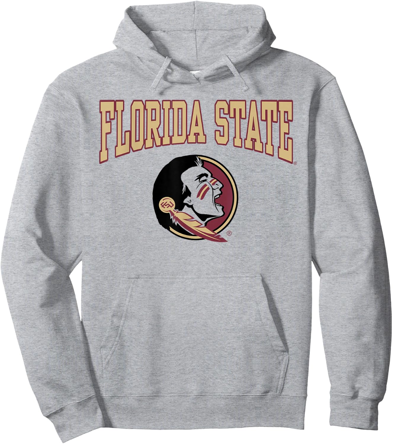 Florida State Seminoles Arch Logo White Officially Licensed Hoodie - Hoodie | Ash
