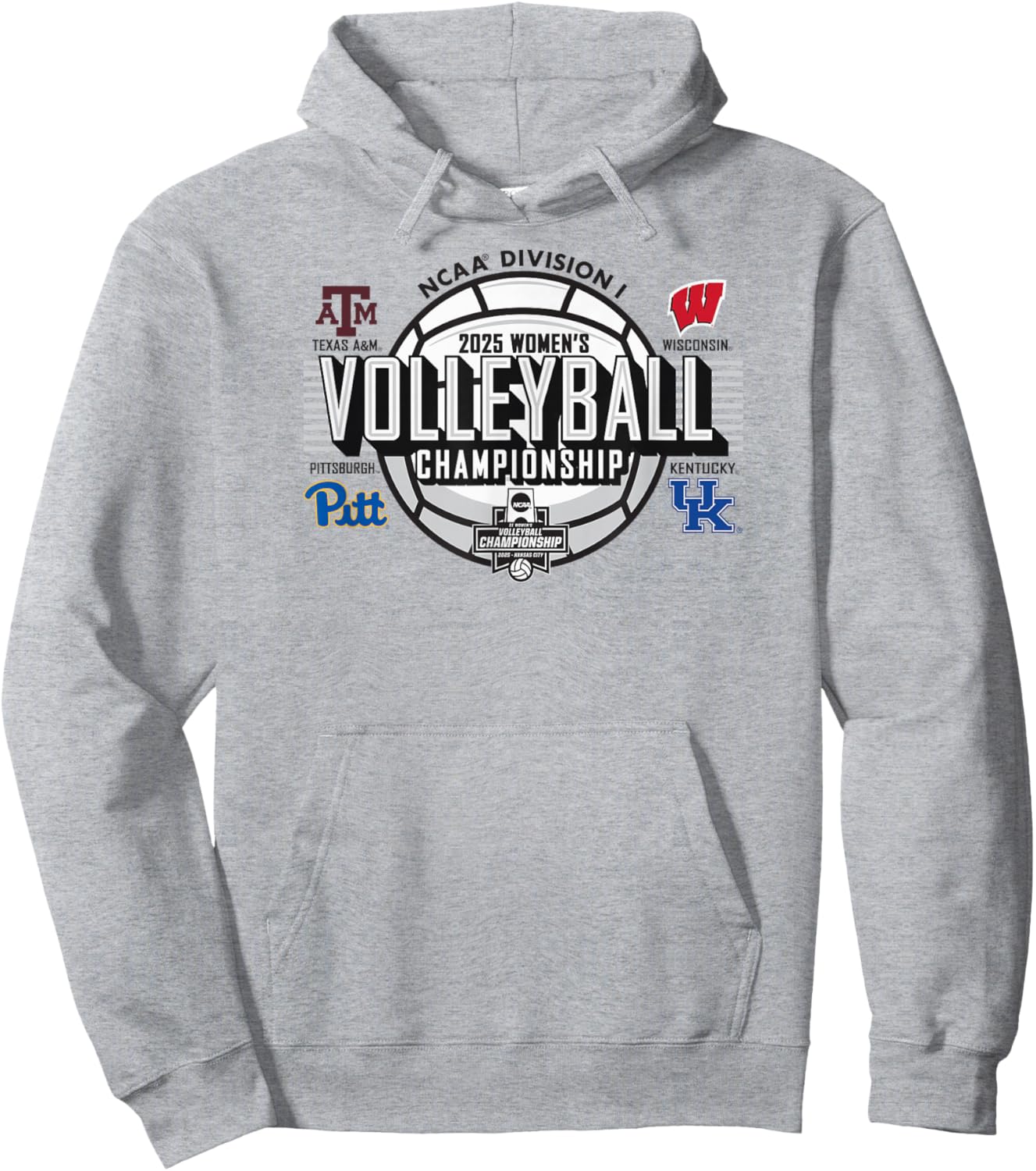NCAA Women's Volleyball Championship 2025 Four Team Gray Hoodie - Hoodie | Ash