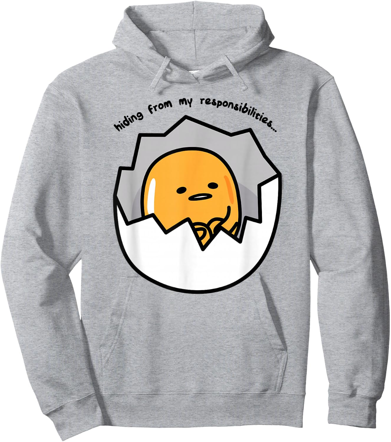 Gudetama the Lazy Egg Hiding from Responsibilities Hoodie - Hoodie | Ash