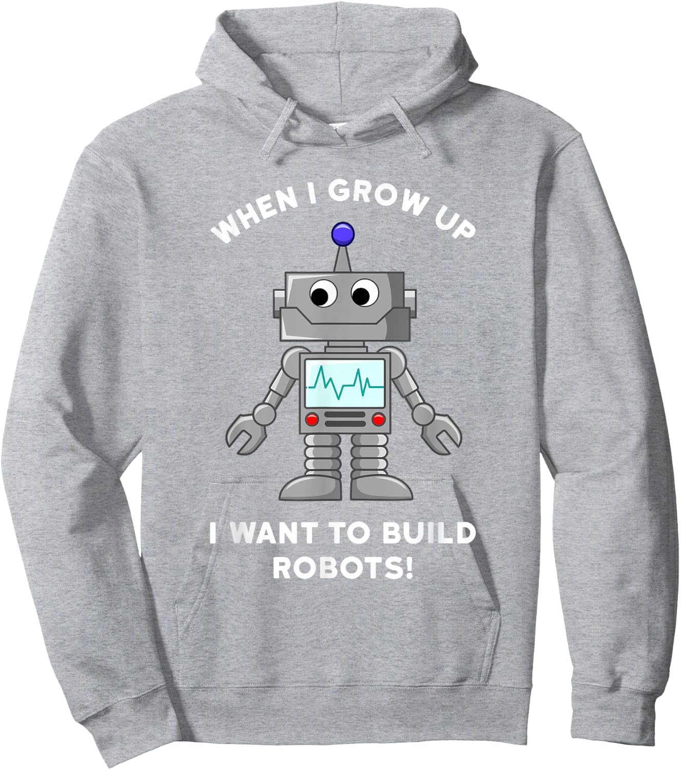 Kids Robot Shirt - When I Grow Up I Want to Build Robots Hoodie - Hoodie | Ash