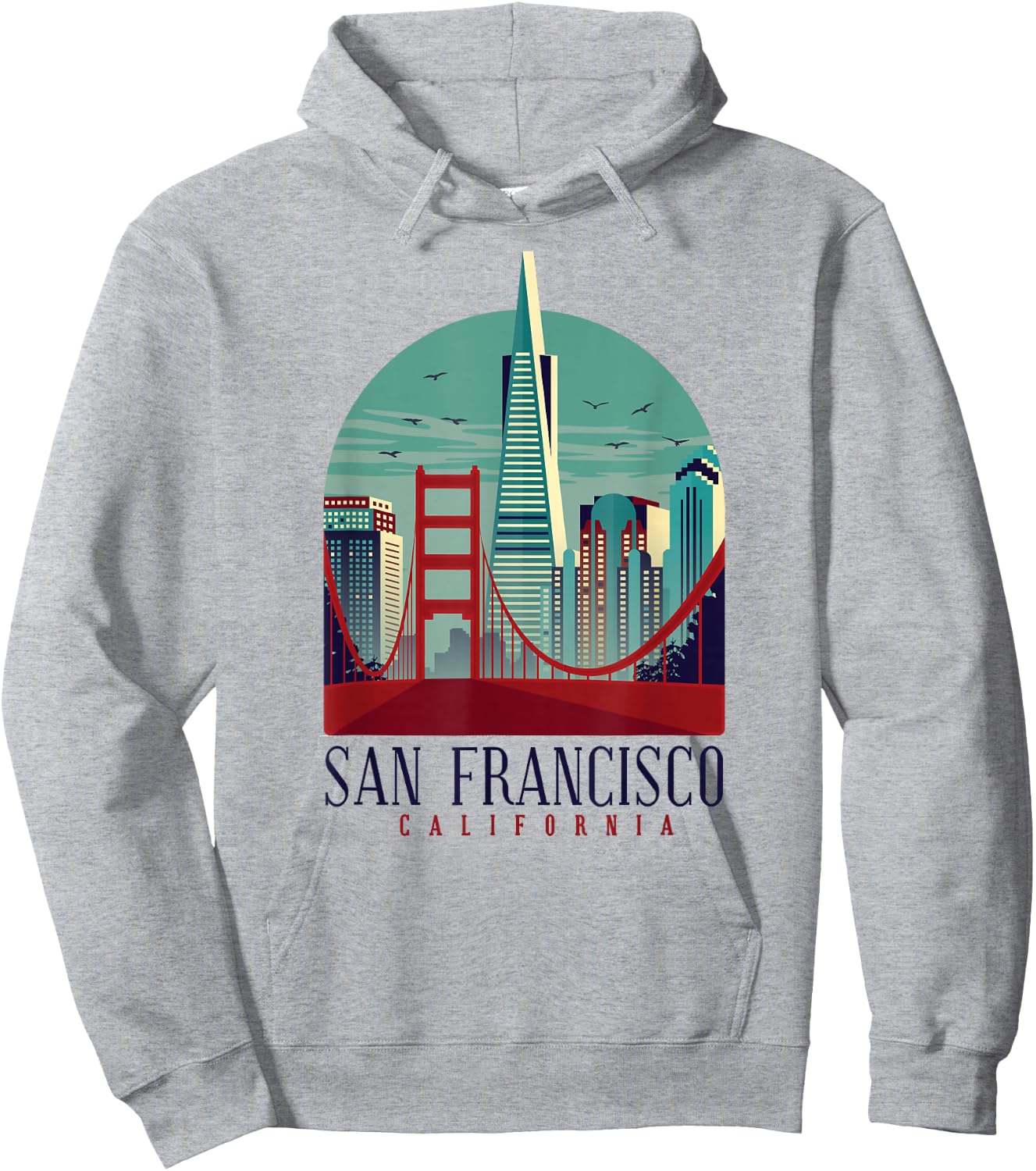 San Francisco California Golden Gate Bridge Souvenir Gift Hoodie - Hoodie | Ash