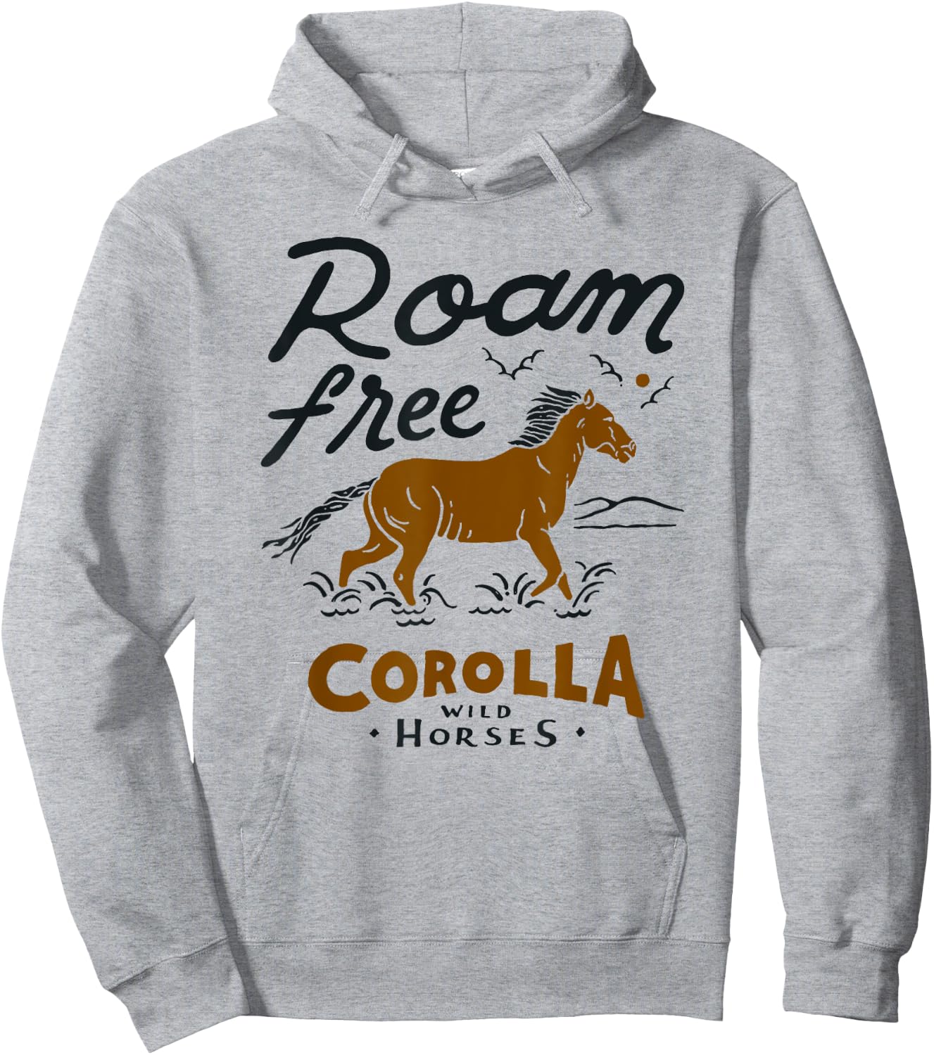 Corolla Wild Horse T Shirt Outer Banks Souvenirs OBX NC Hoodie - Hoodie | Ash