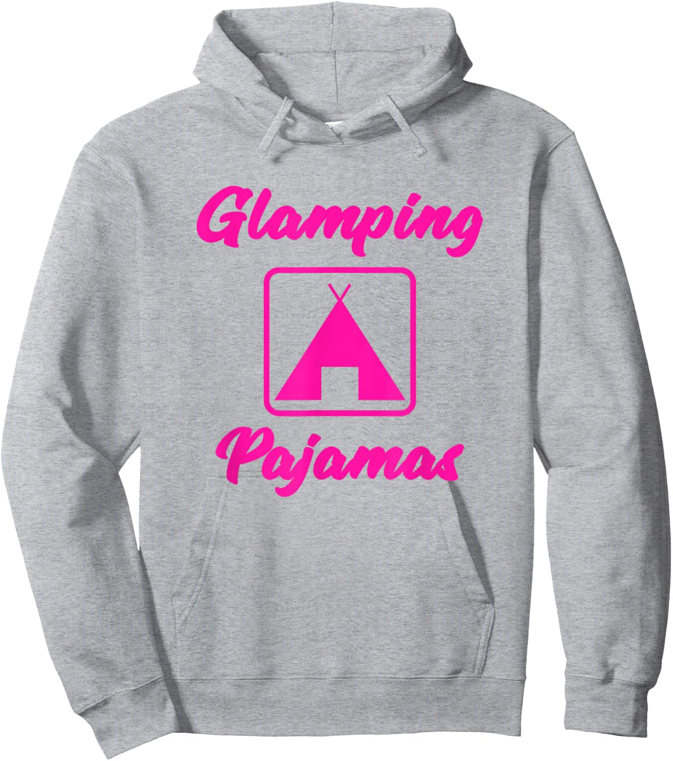 Women Camping Pajamas Shirt Happy Camper Pajamas T Shirt Hoodie - Hoodie | Ash