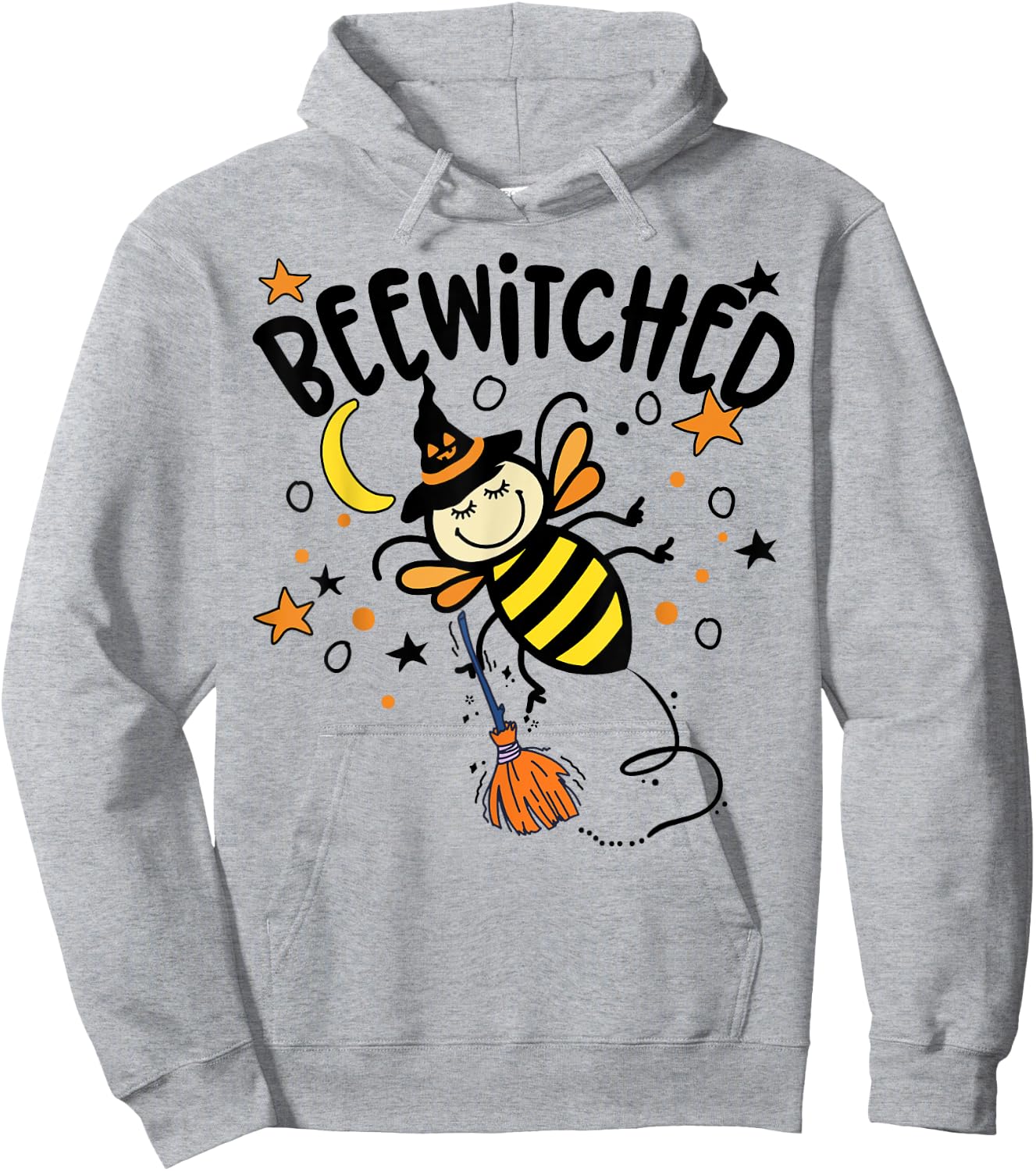Kids halloween bee witch Bewitched broomstick witch's hat Hoodie - Hoodie | Ash