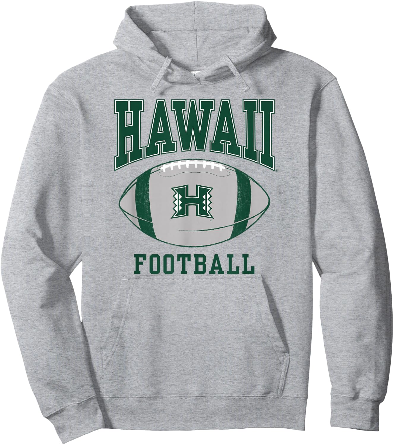 University of Hawaii Rainbow Warriors Football Ball Hoodie - Hoodie | Ash