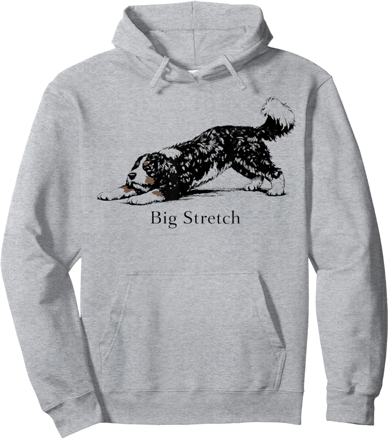 Big Stretch Bernedoodle Stretching Dog Art Pet Lover Design Hoodie - Hoodie | Ash