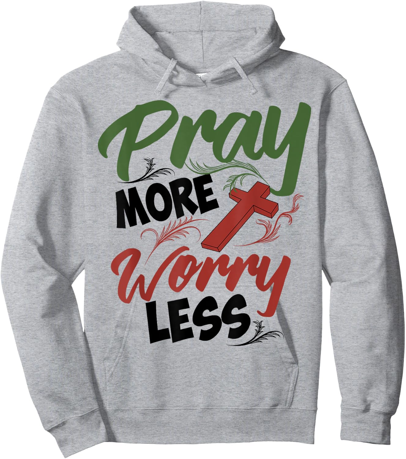 Philippians 4:6 Pray More Worry Less Christianity Shirt Gift Hoodie - Hoodie | Ash