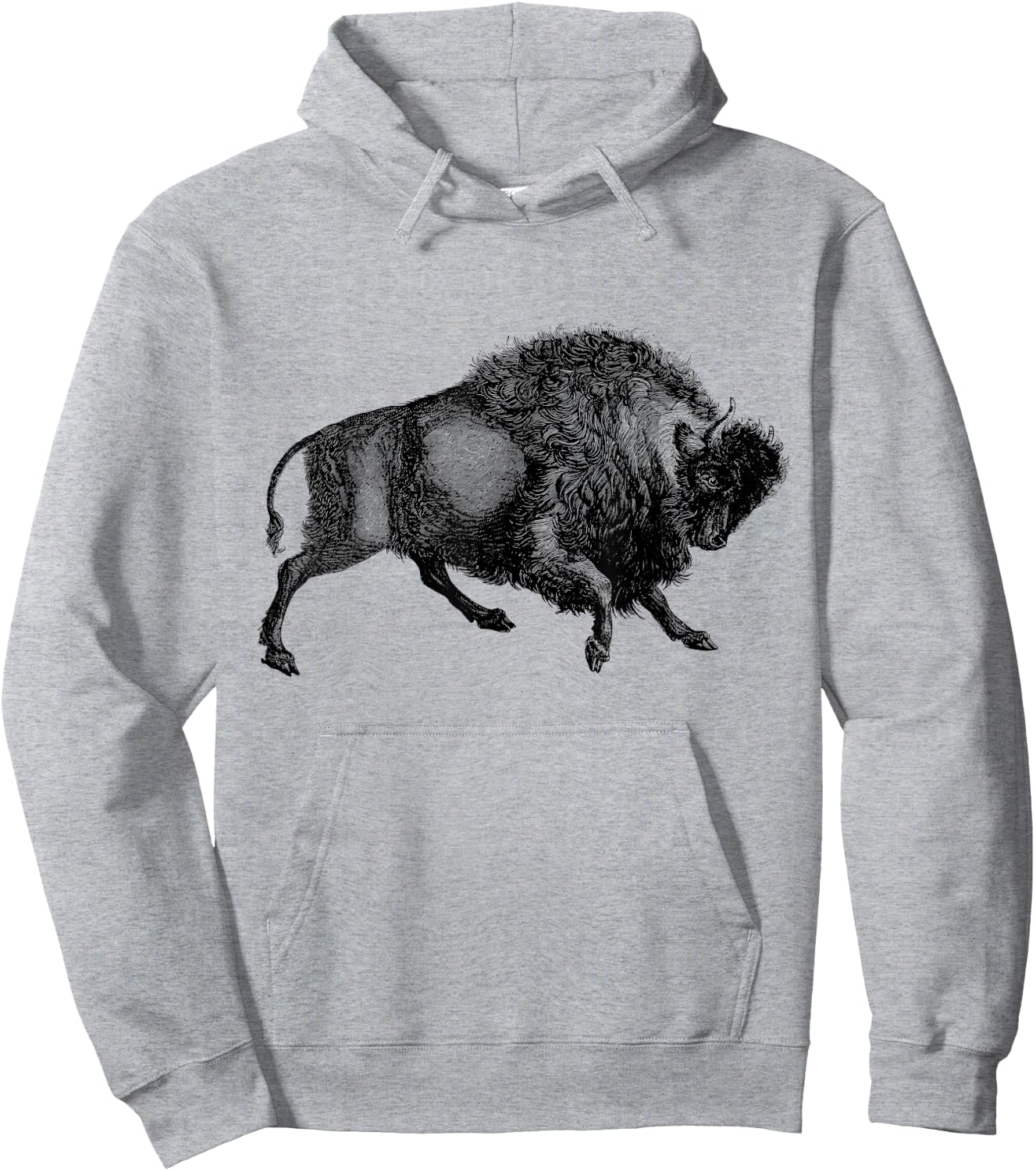 Buffalo T Shirt American Bison Classic Vintage Hoodie - Hoodie | Ash