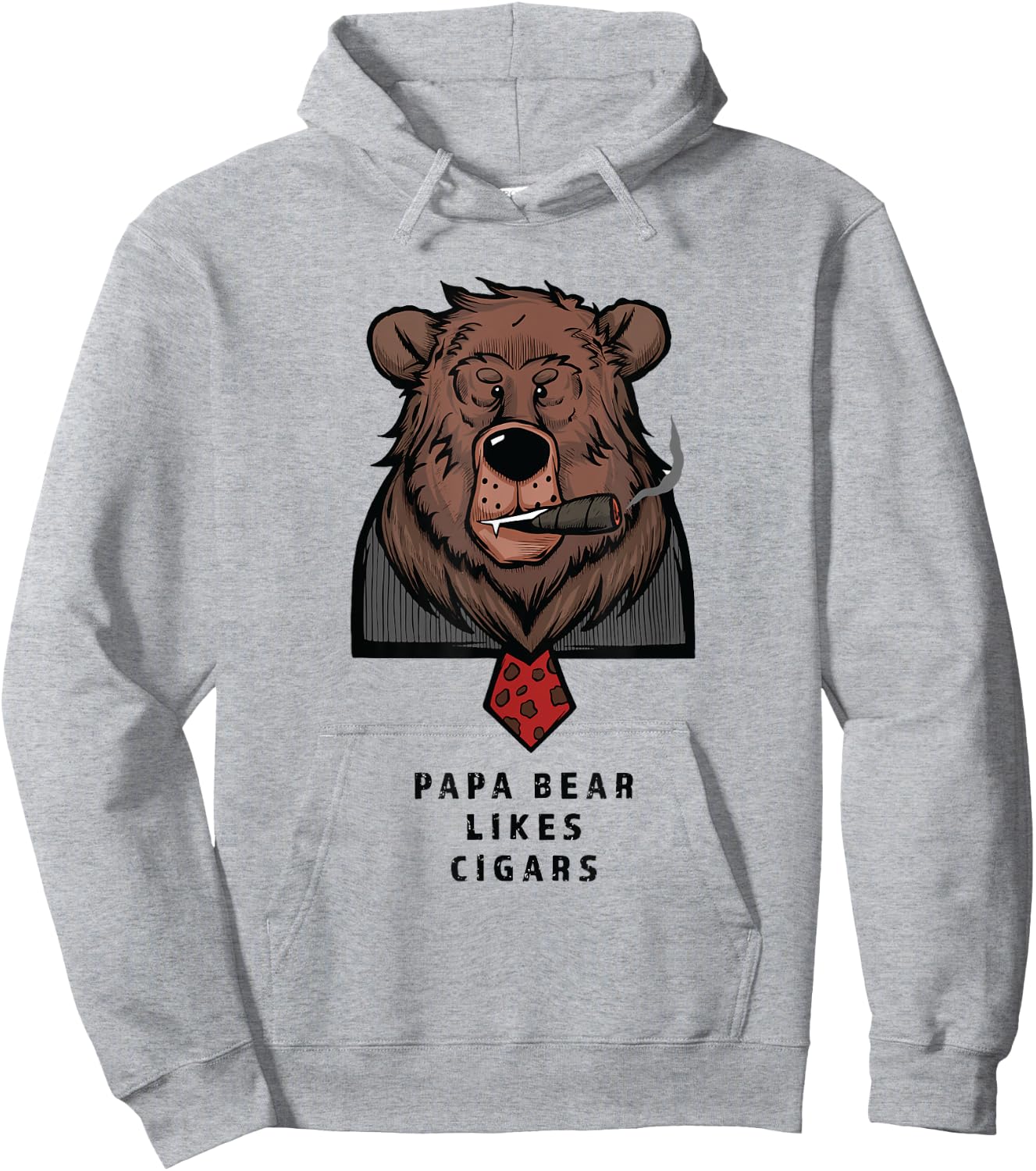 Papa Bear Cigar Hoodie - Hoodie | Ash